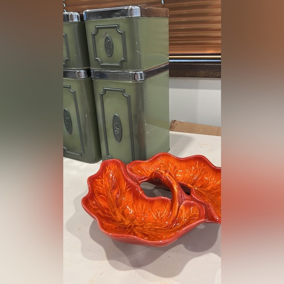 California originals pottery orange glaze relish set - Picture 6 of 6